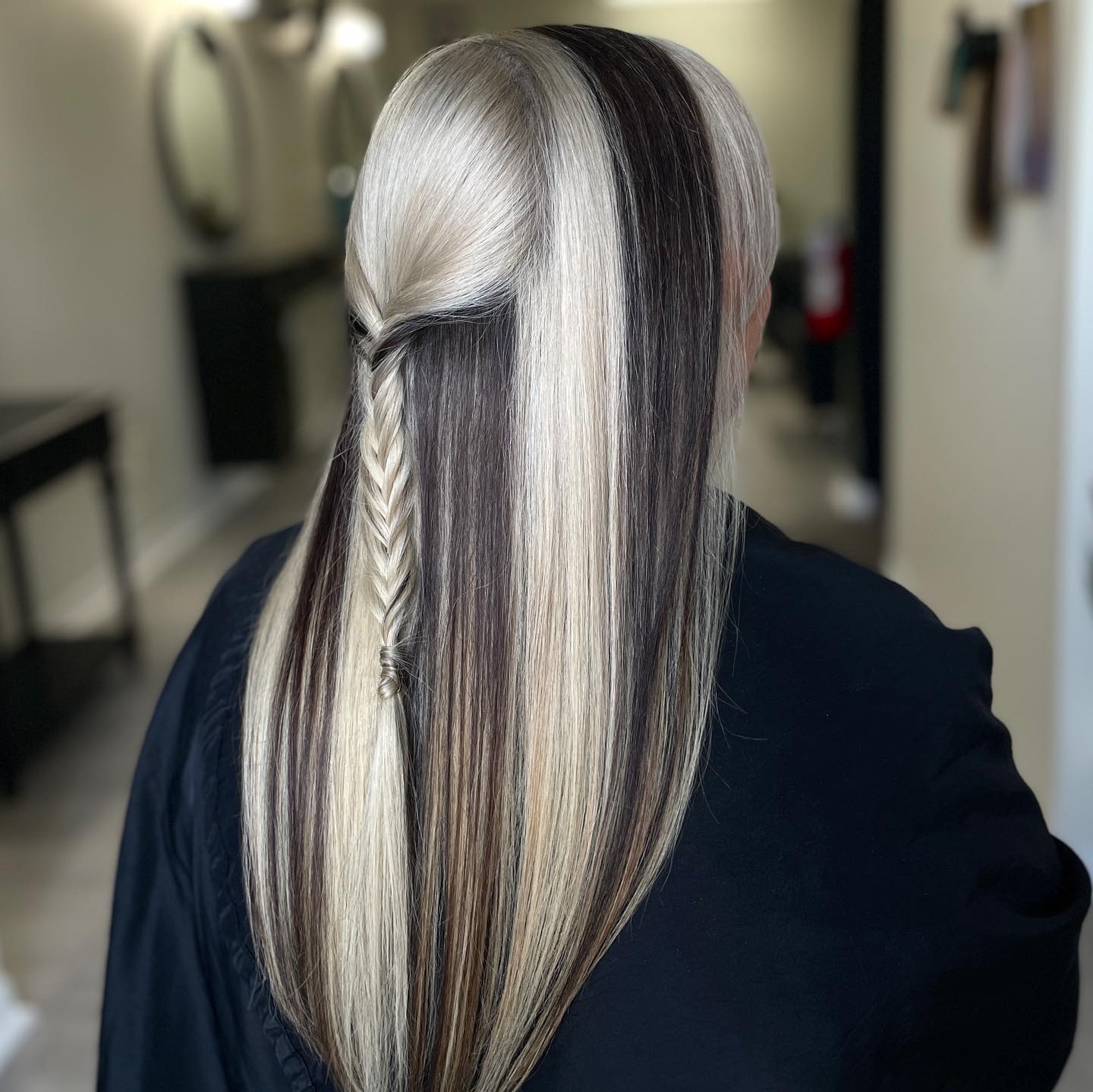 Langes Haar mit vier Blöcken
