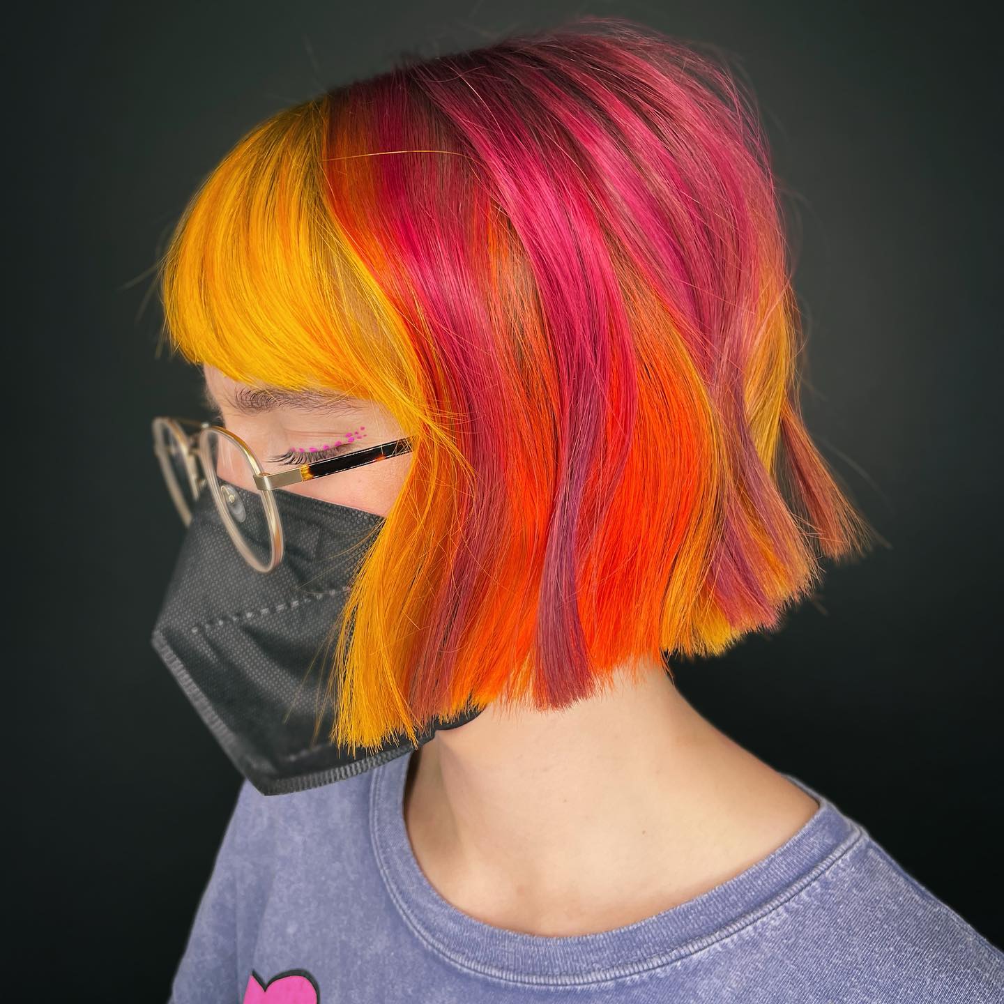 Neon-Block-Haarfarbe