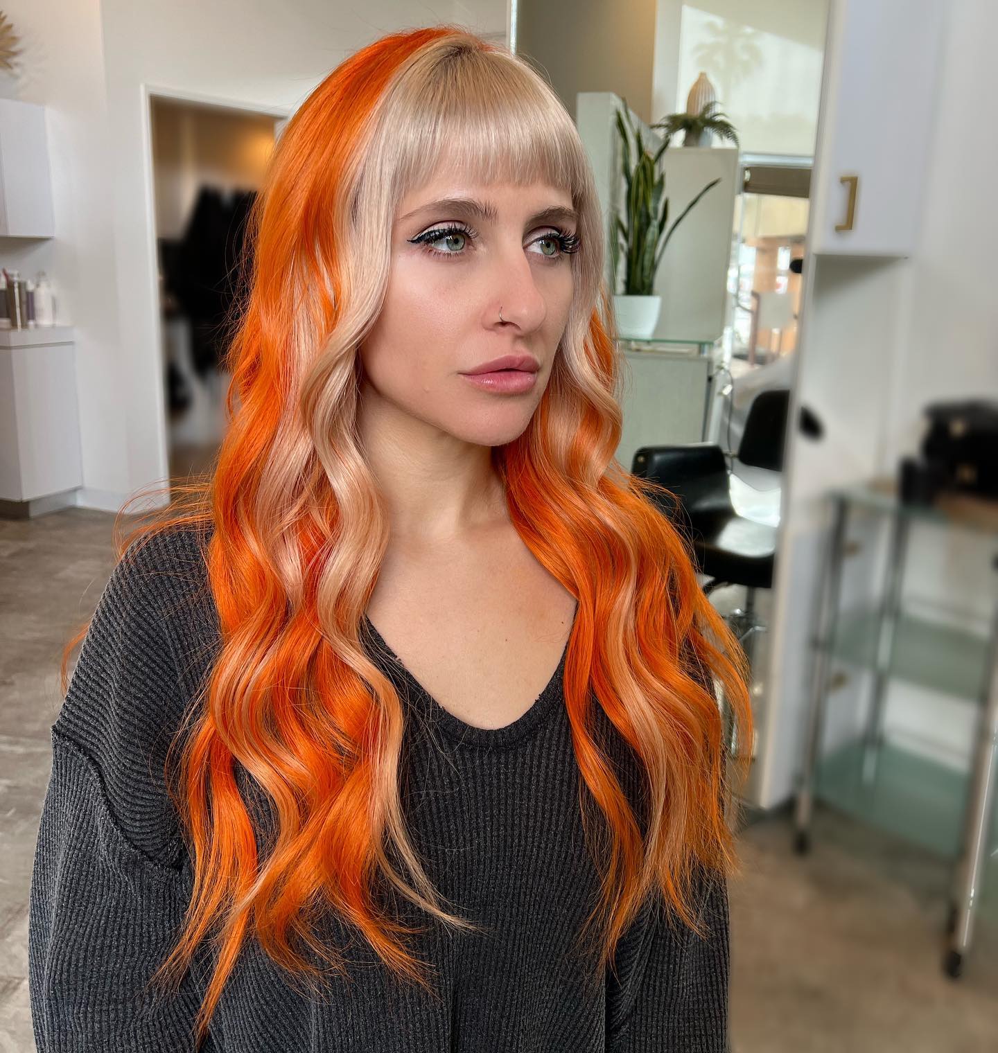 Orange Block-Haarfarbe