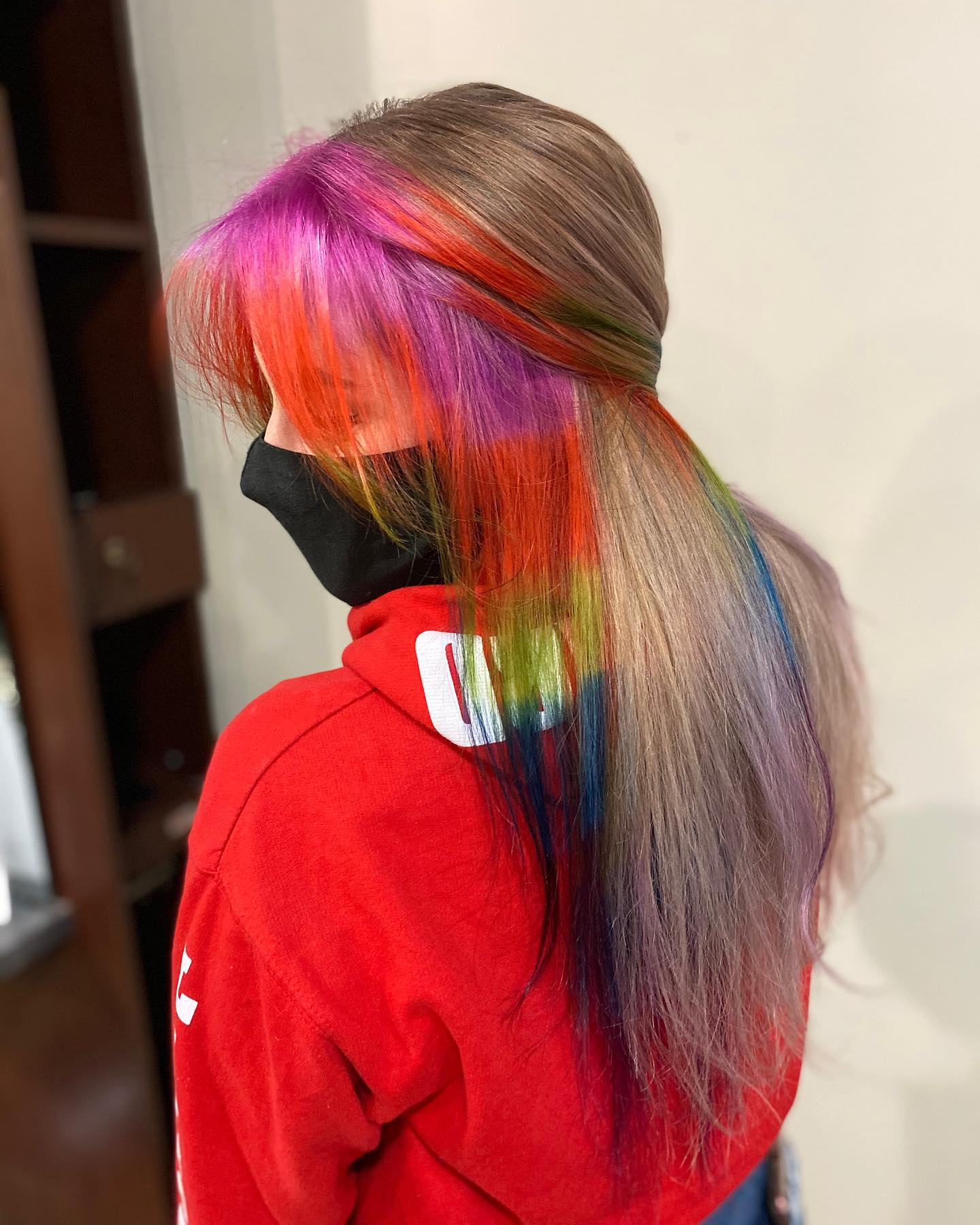 Regenbogenblock-Haarfarbe