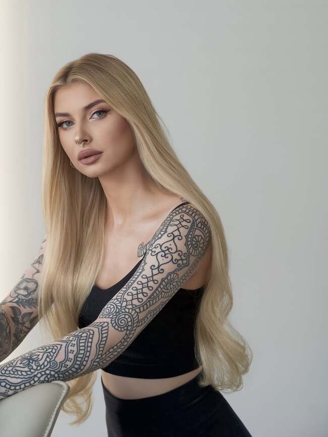 Nude makeup with matte lips and even skin tone