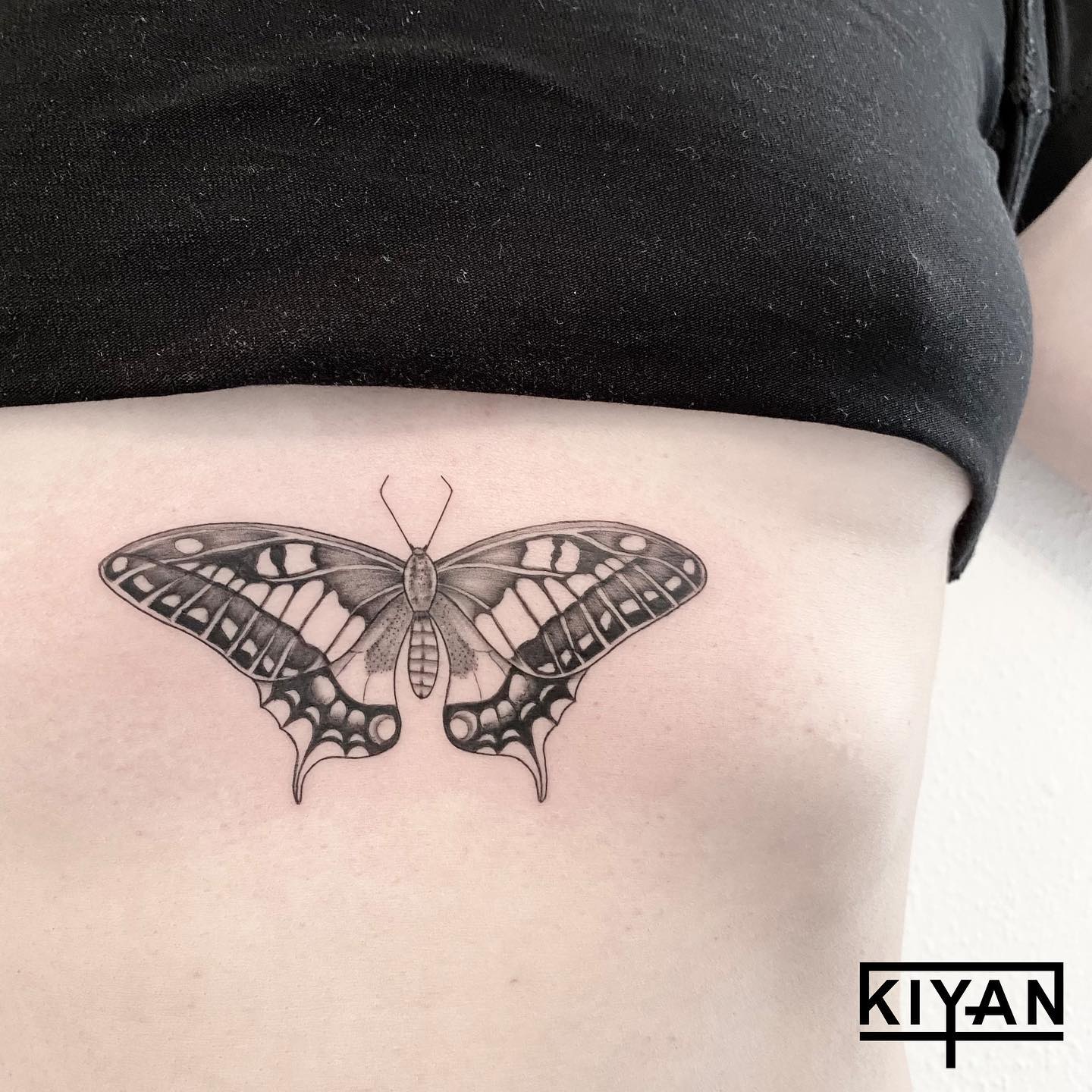 Tatuaż mostka motyla monarchy