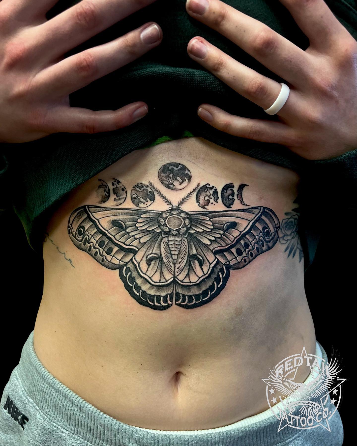 Luna Moth Sternum Tattoo