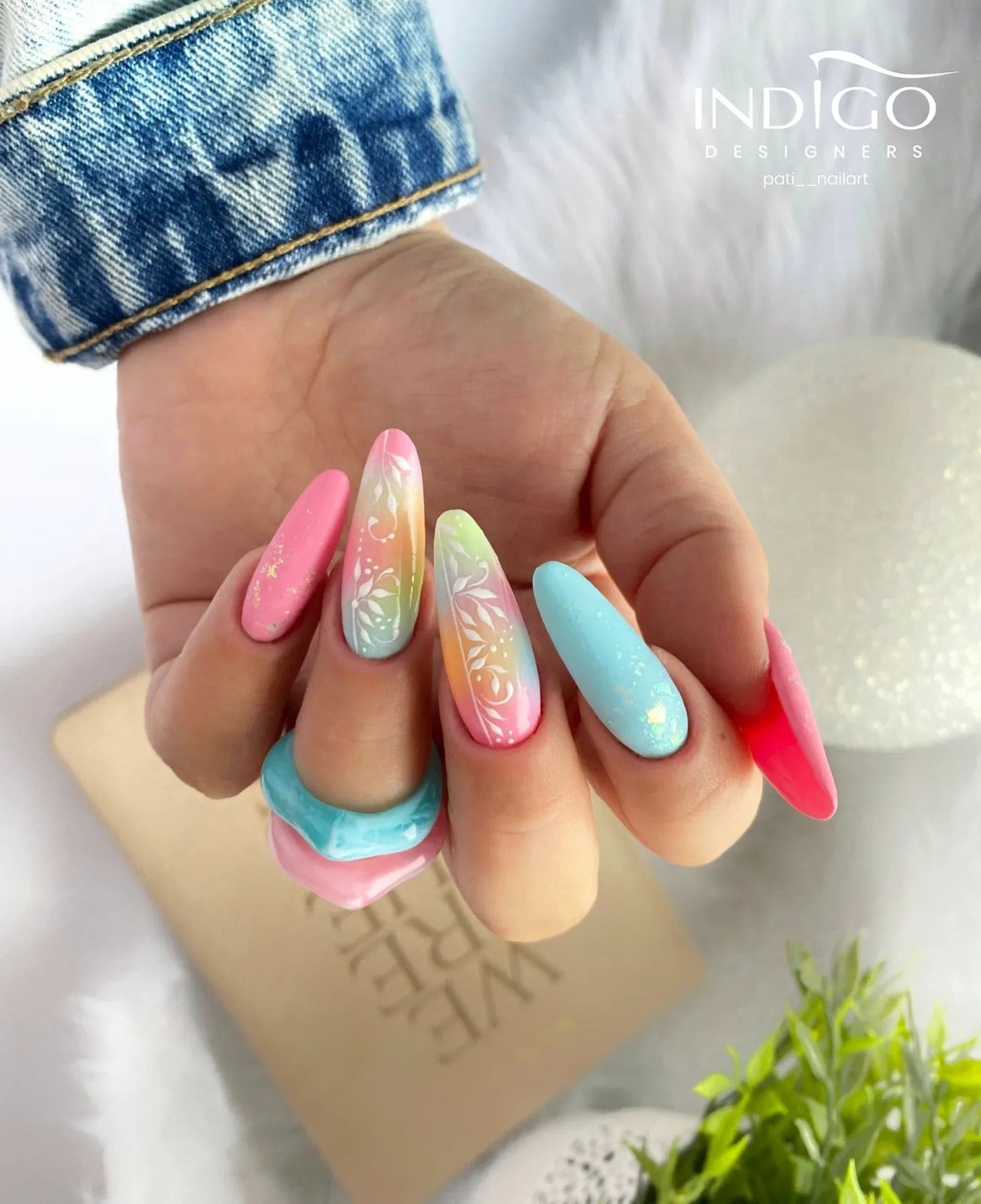 Spring Colored Ombre Nails 