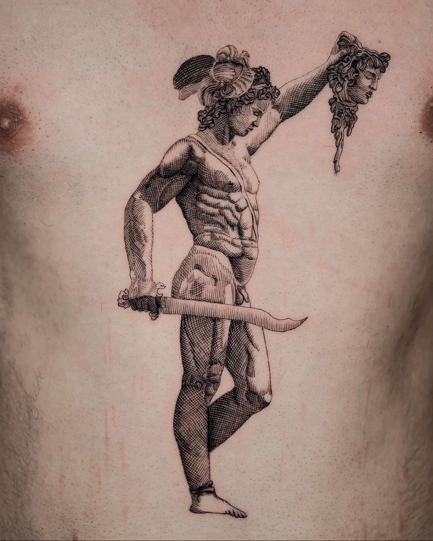 Perseus- und Medusa-Tattoo für Männer