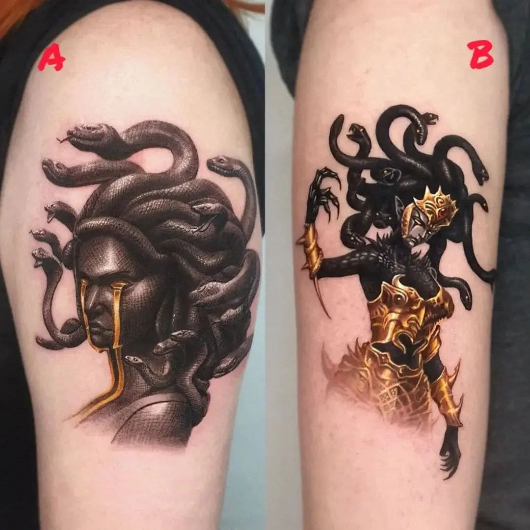 Black African Medusa Tattoo