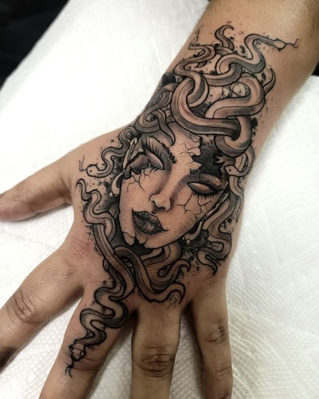 Medusa Hand Tattoo