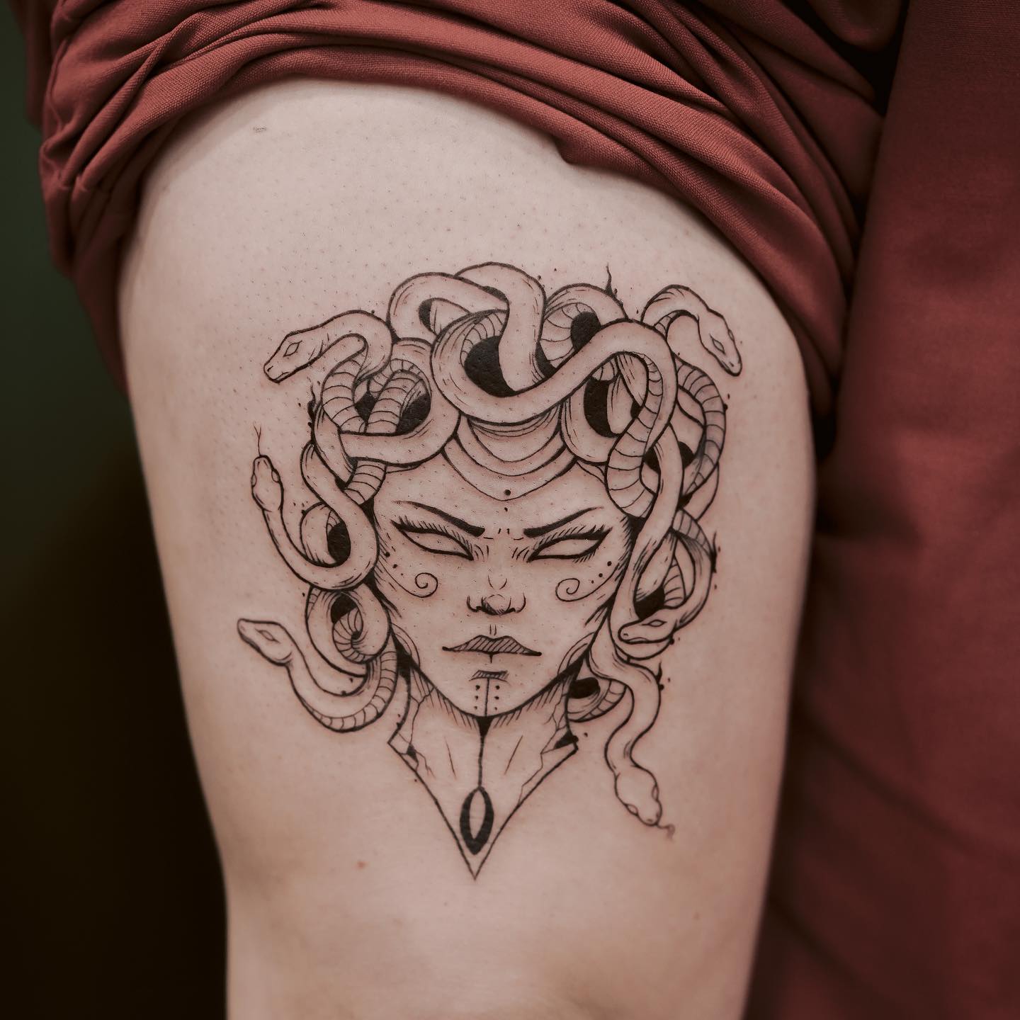 Simple Medusa Head Tattoo 
