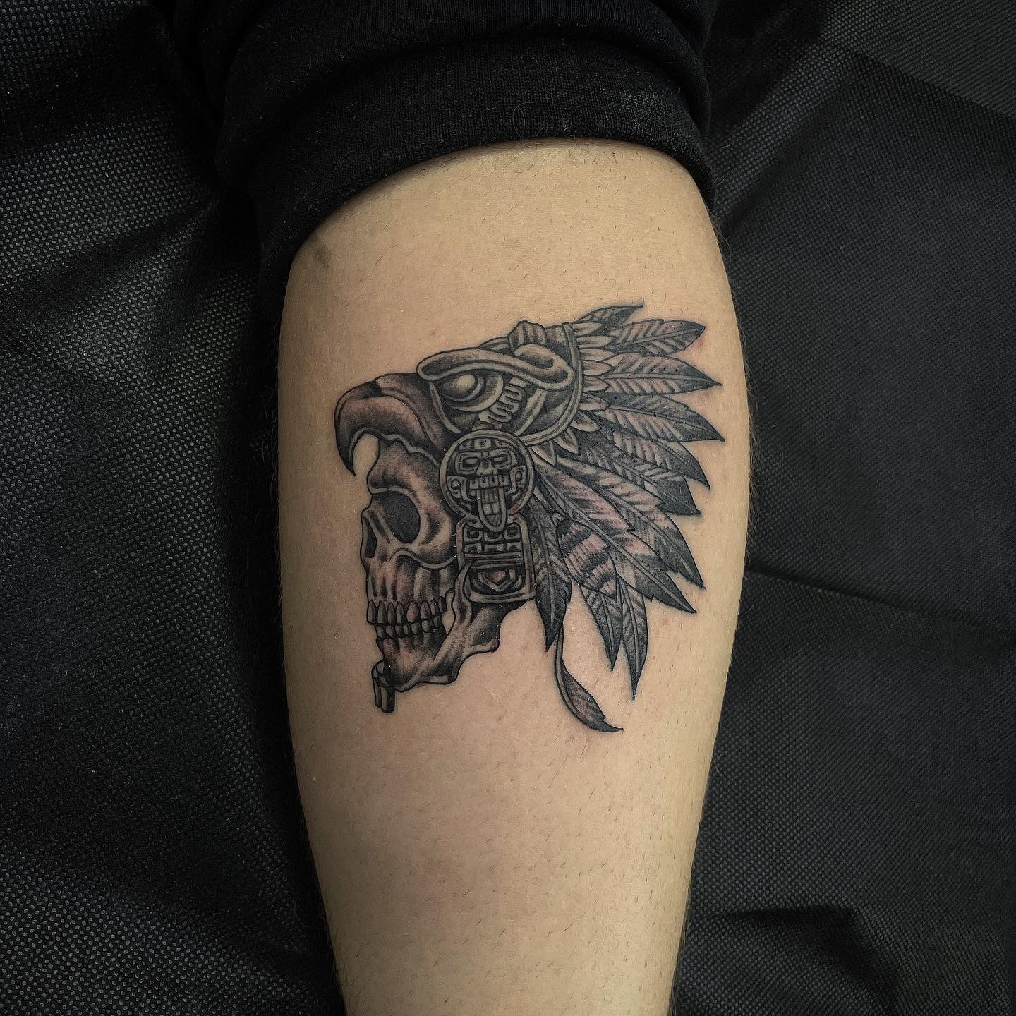 Aztecki tatuaż czaszki
