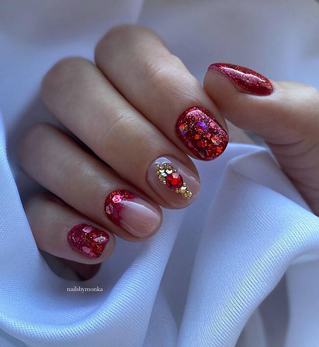 Ruby Red nail design
