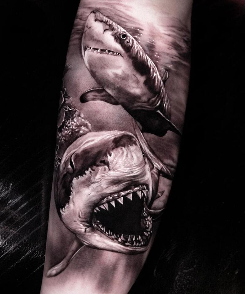 Tatuaż zęba rekina