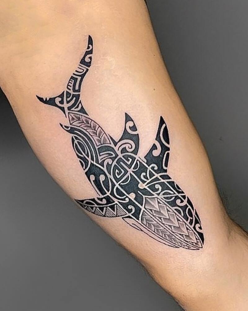 Plemienny tatuaż rekina