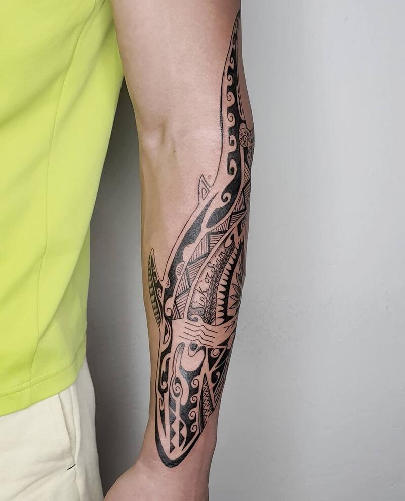 Hawajski tatuaż rekina