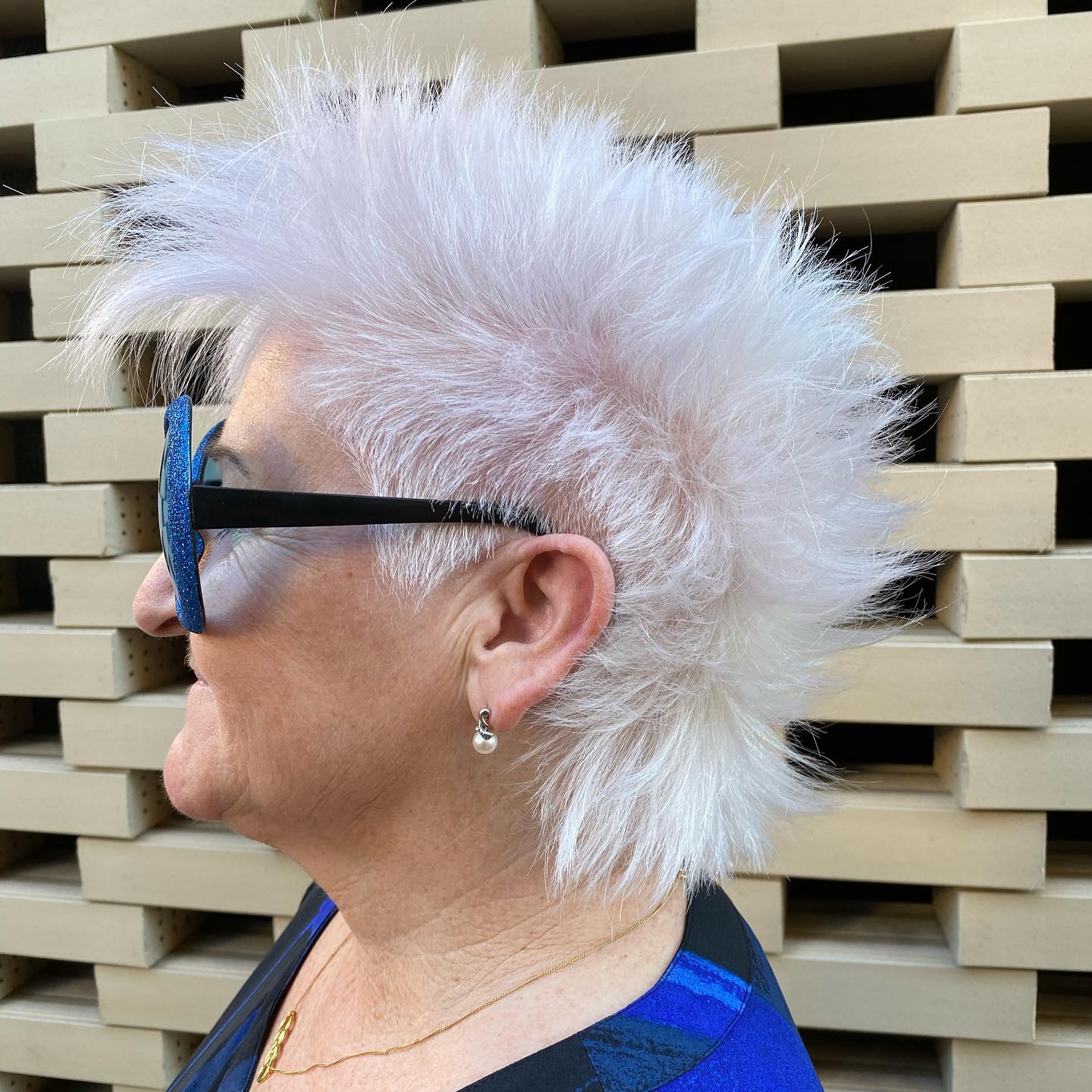 Old Woman with Mohawk Cut