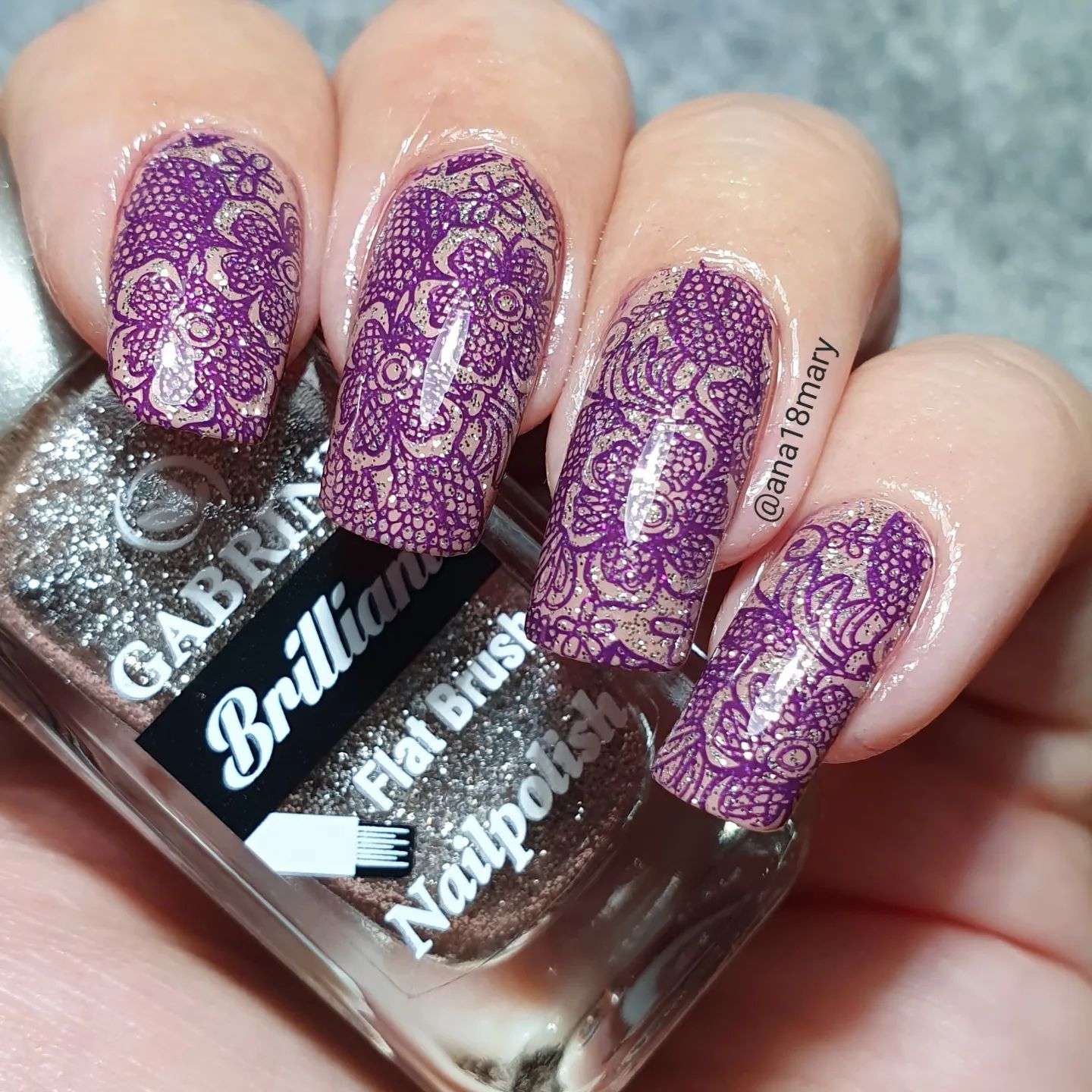 Purple Lace Nails