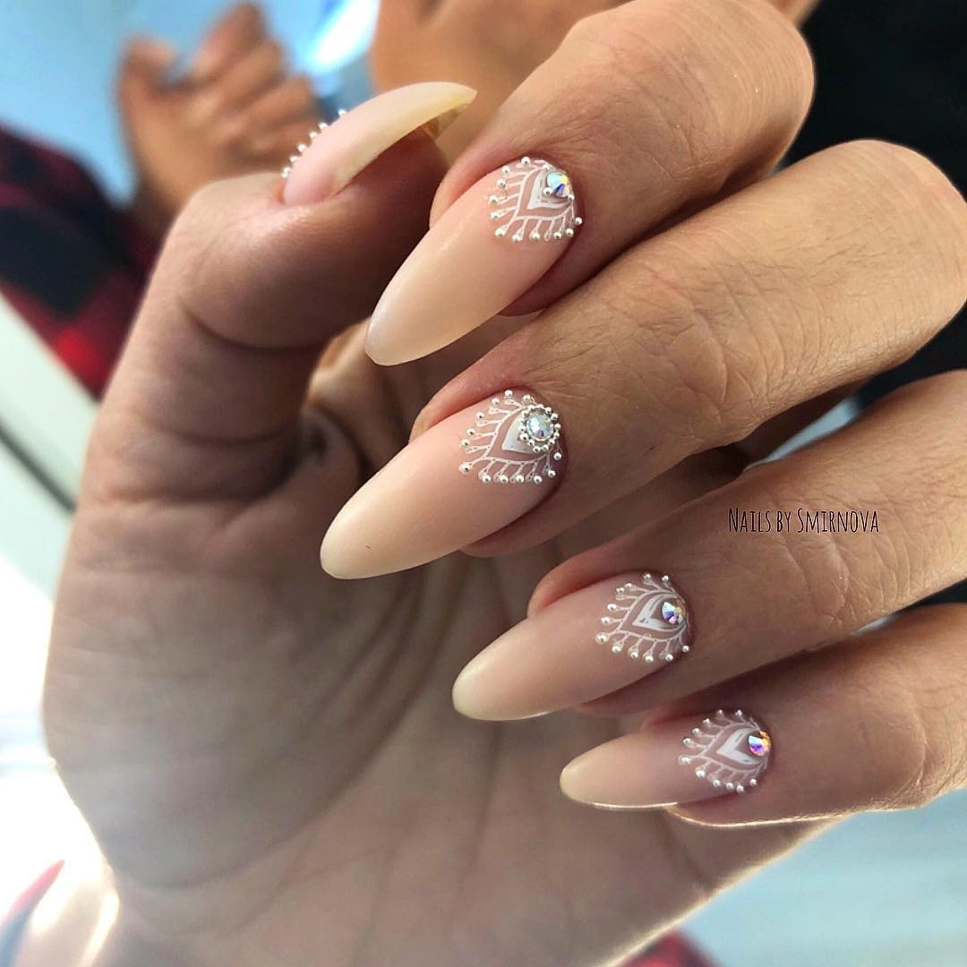 Ombre Lace Wedding Nails