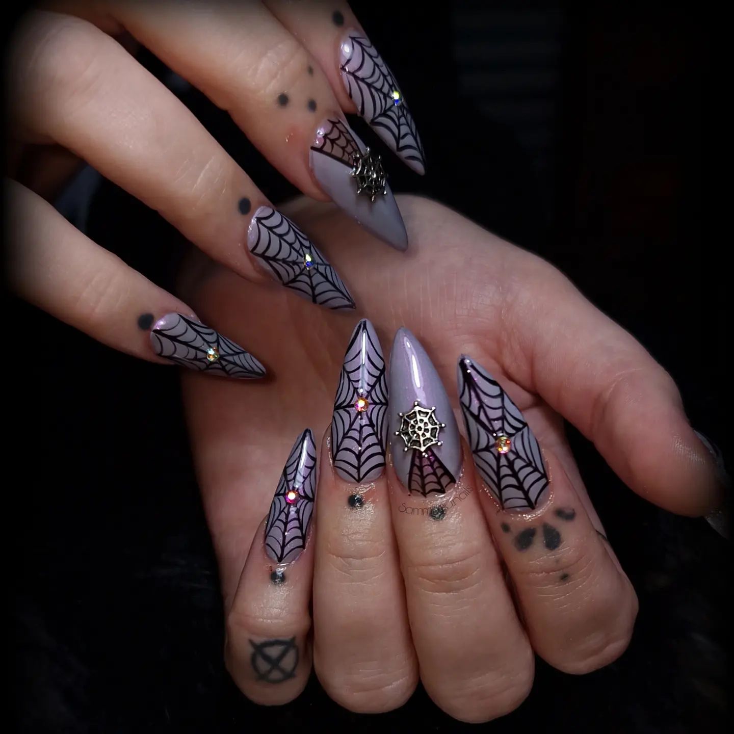 Pastel purple goth nails