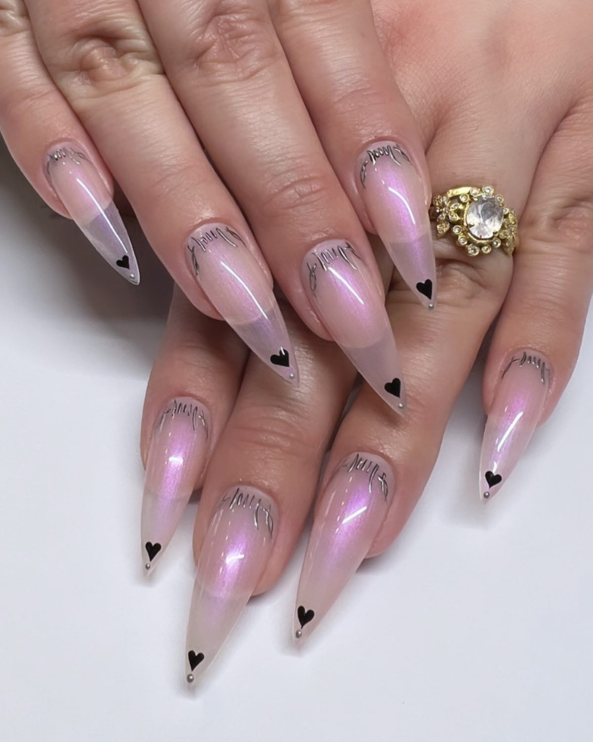 Goth vday nails
