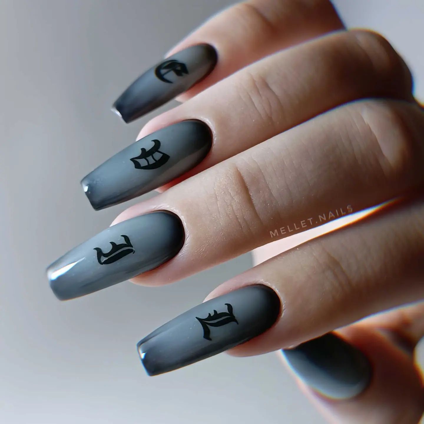 Goth coffin nails with letters