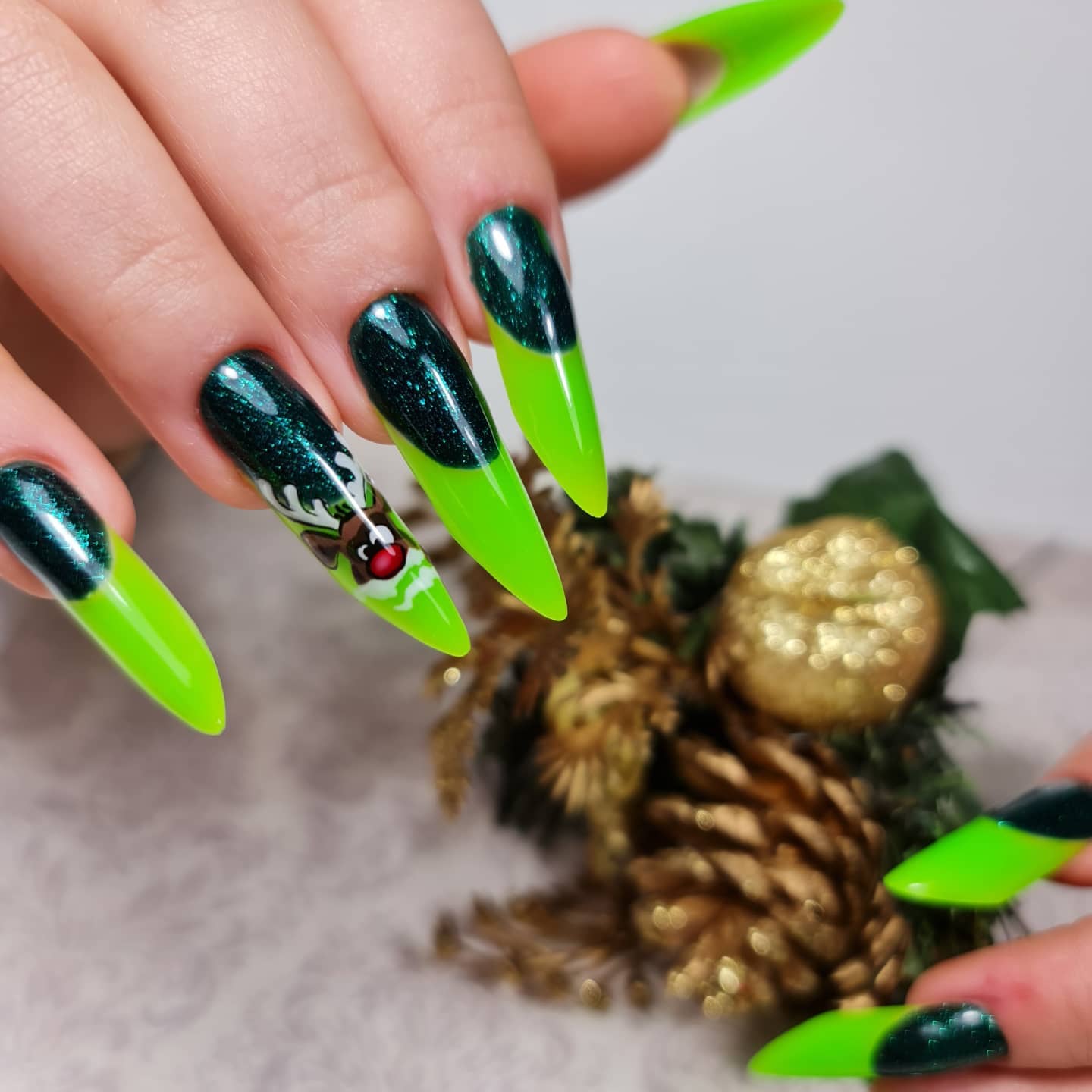 Goth christmas nails
