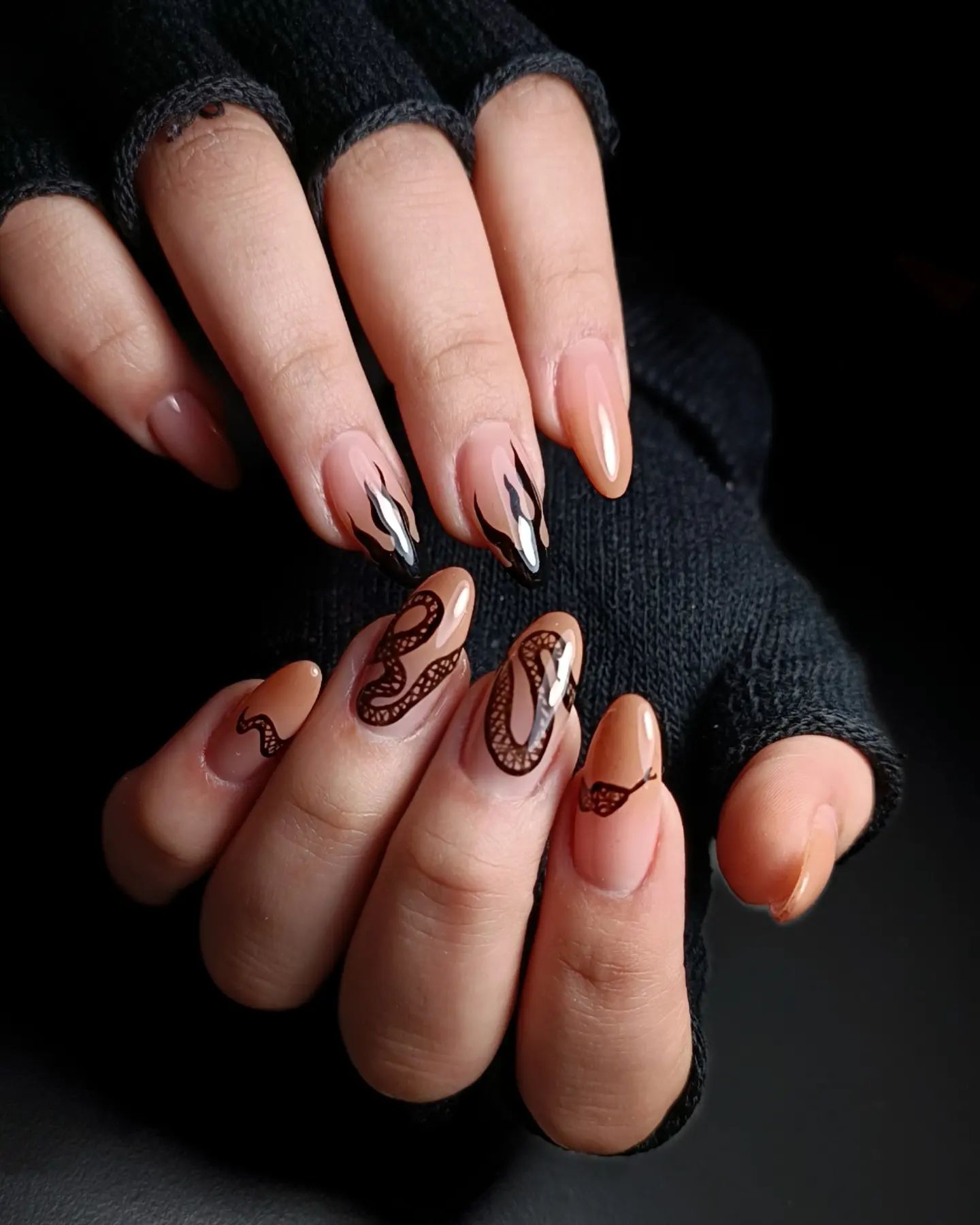 Goth nude nails