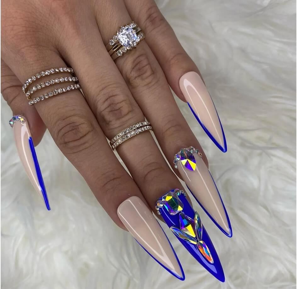 Royal Blue French Tip Manicure