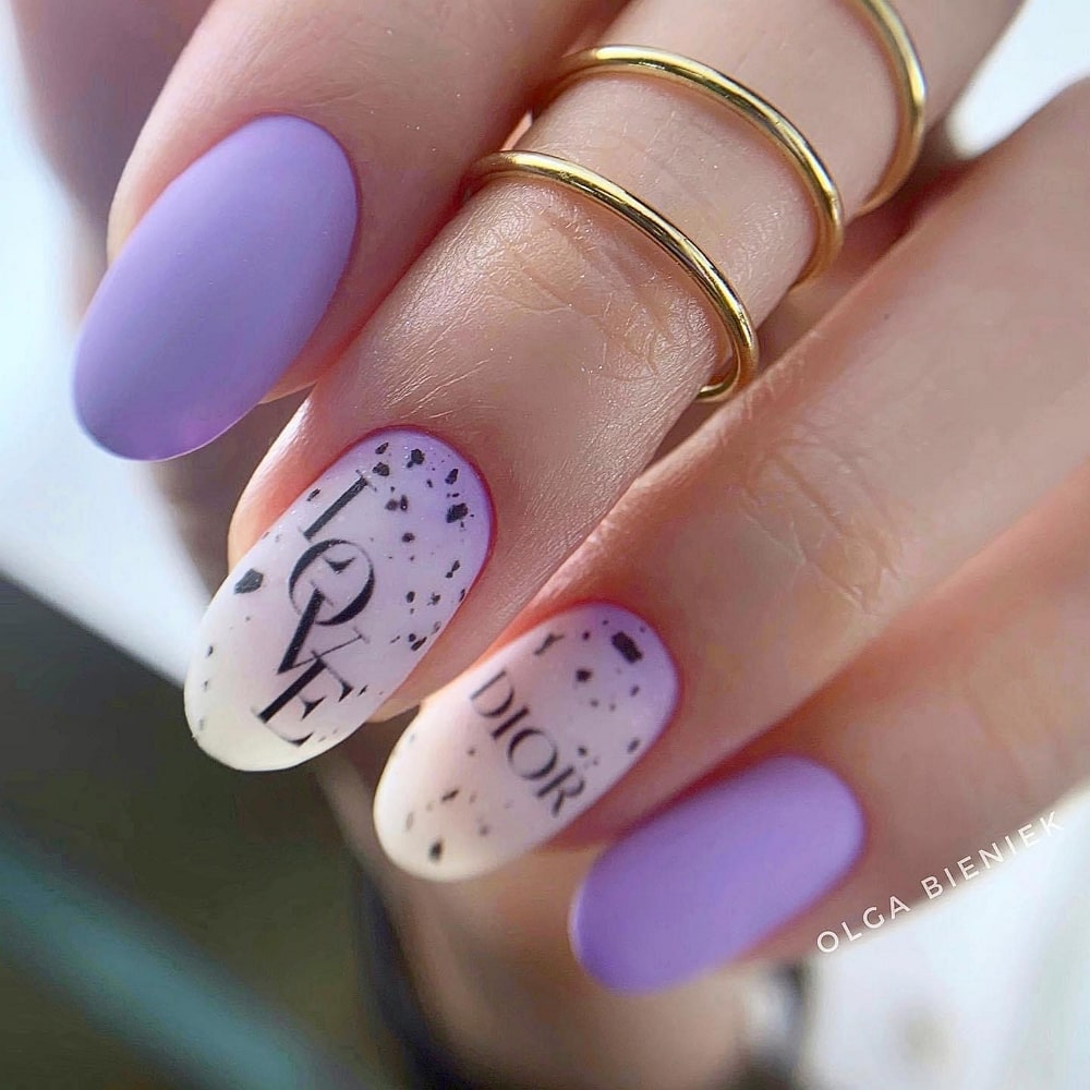 Almond Matte Purple Nails 
