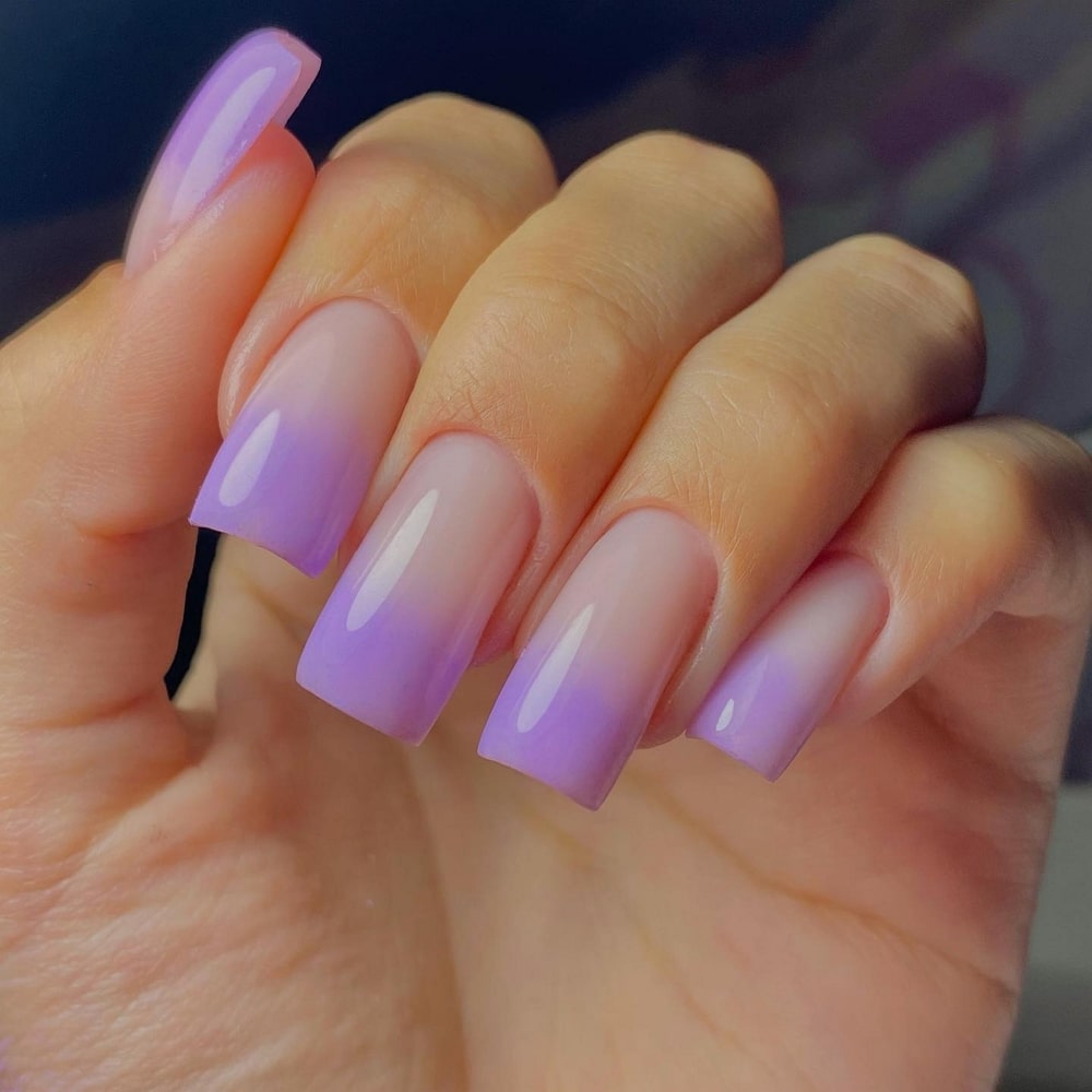 Purple and Nude Ombre Manicure