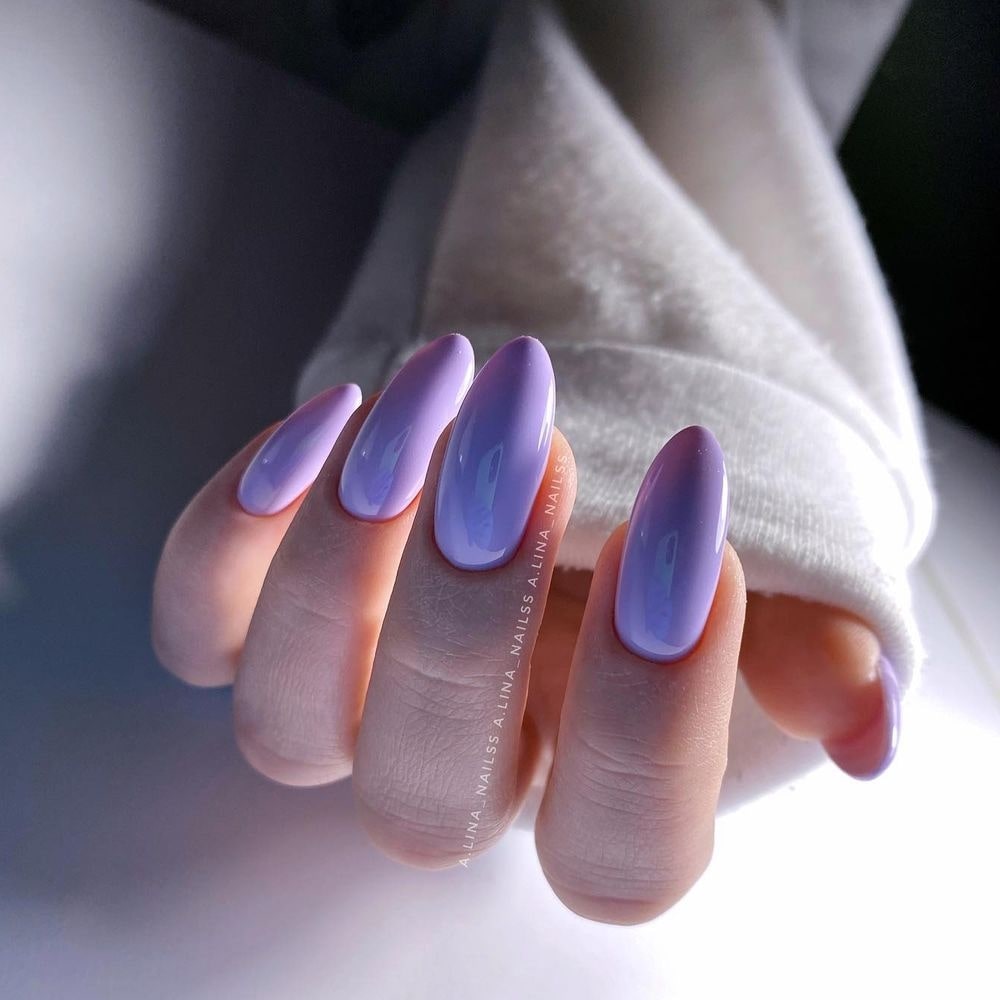 Long Purple Acrylic Nails 