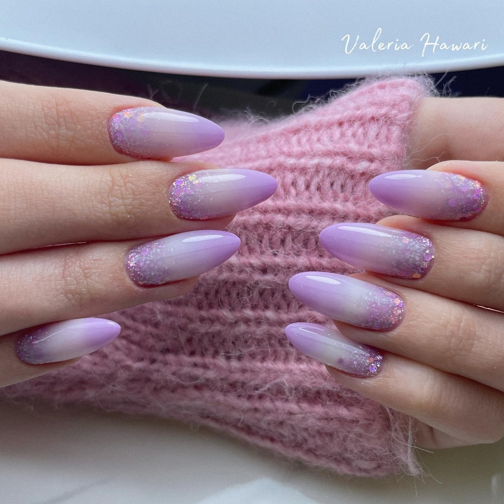 Lavendel-Ombre-Nägel