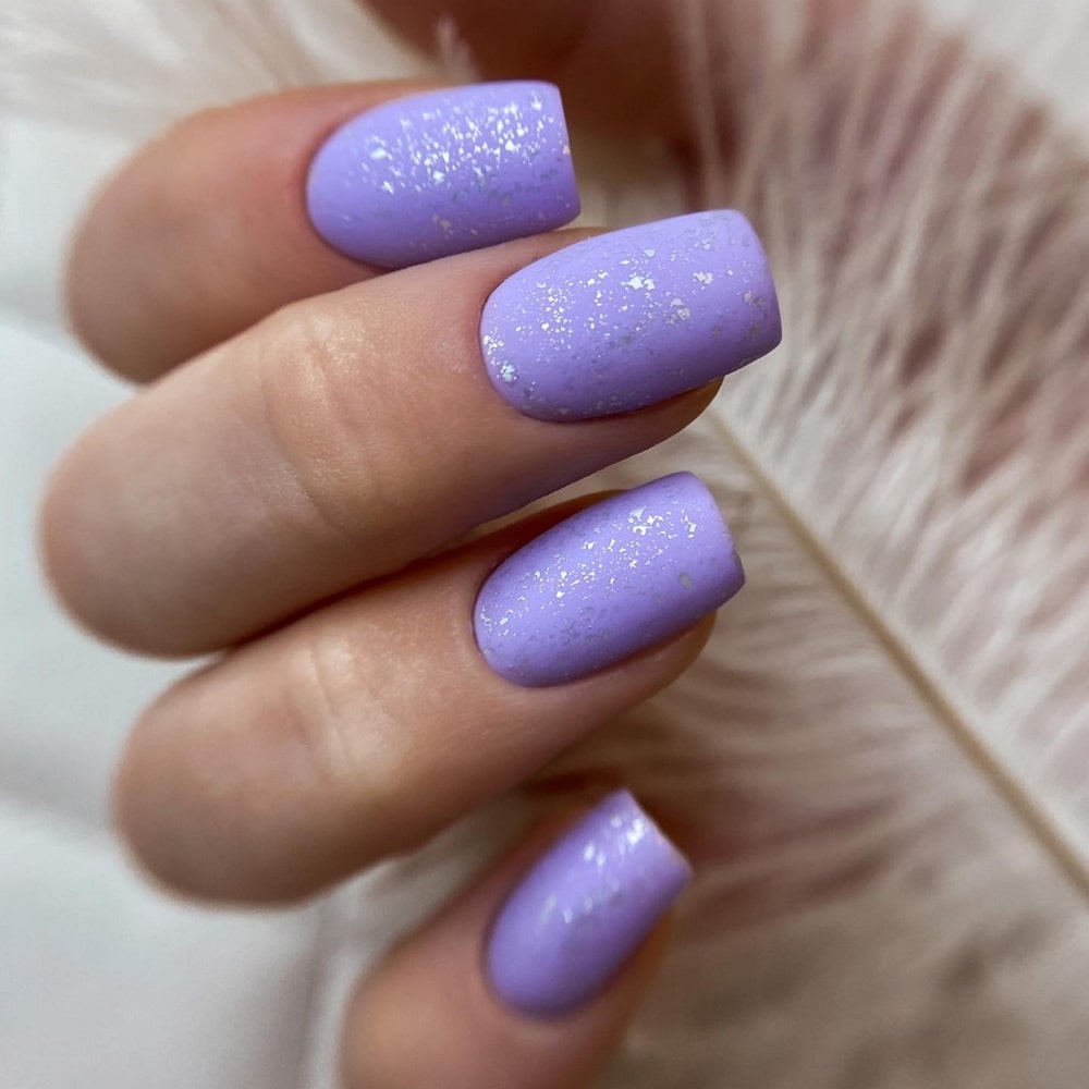 Purple Nails with Silver