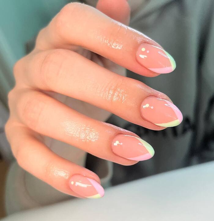 Short Nude Almond Nails
