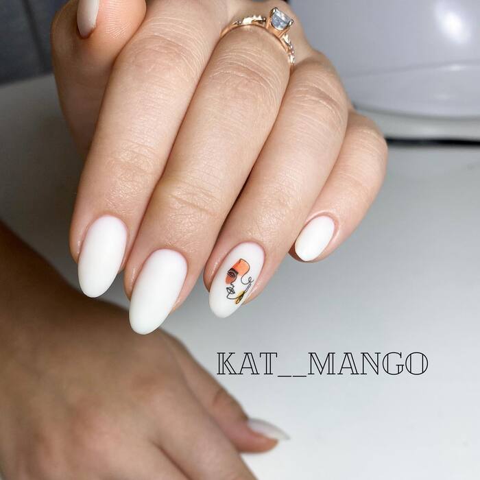 Simple Short Almond Manicure