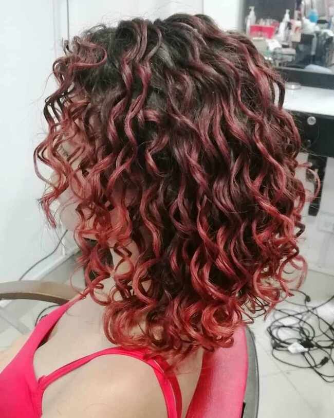 Ginger balayage curly hair