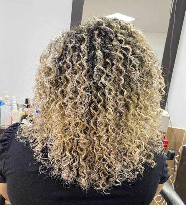 Balayage ombre curly hair