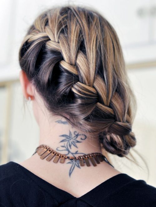 French braids with beanie