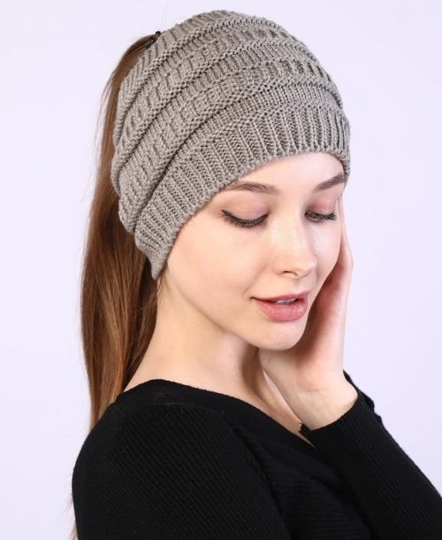 Beanie With Ponytail Hole