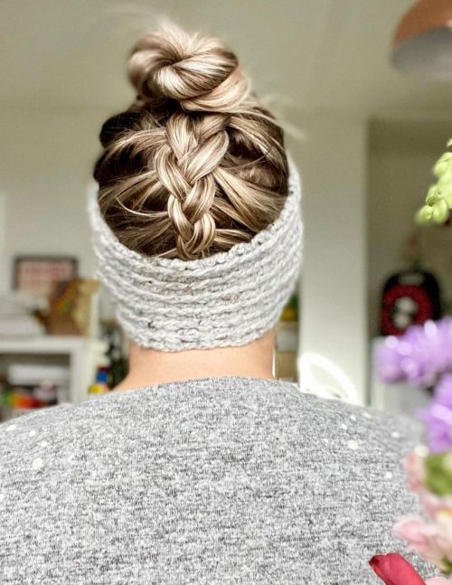 Beanie With Hole for Braid Updo
