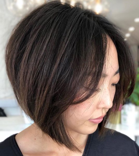 Asiatischer Haarschnitt für Damen, mittellanger Bob