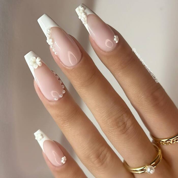 French coffin wedding manicure