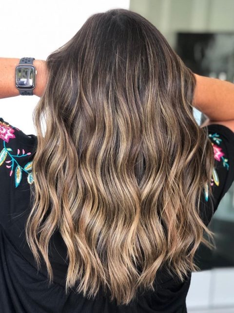 Sun kissed highlights for brown hair