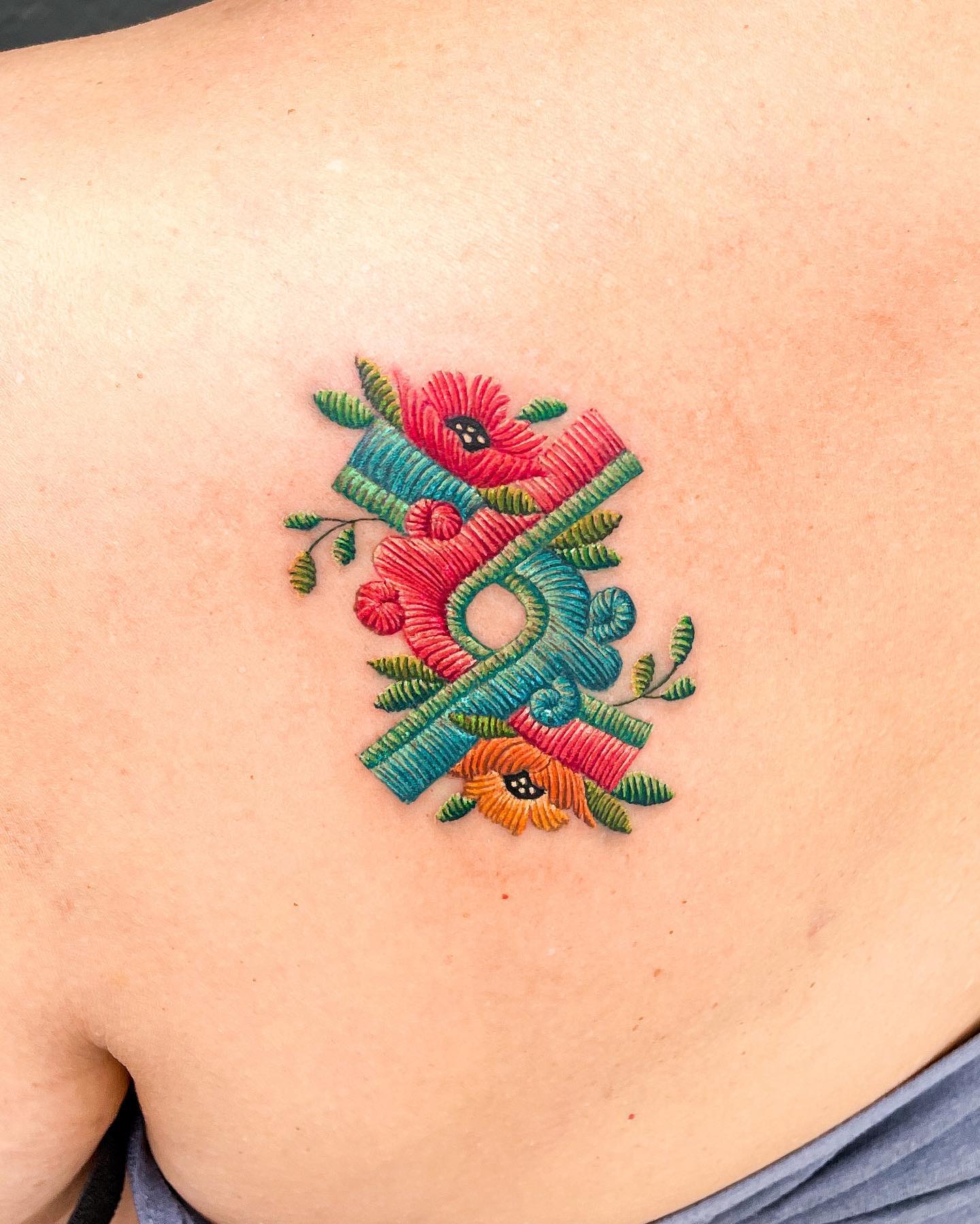Abstract symbol embroidery tattoo