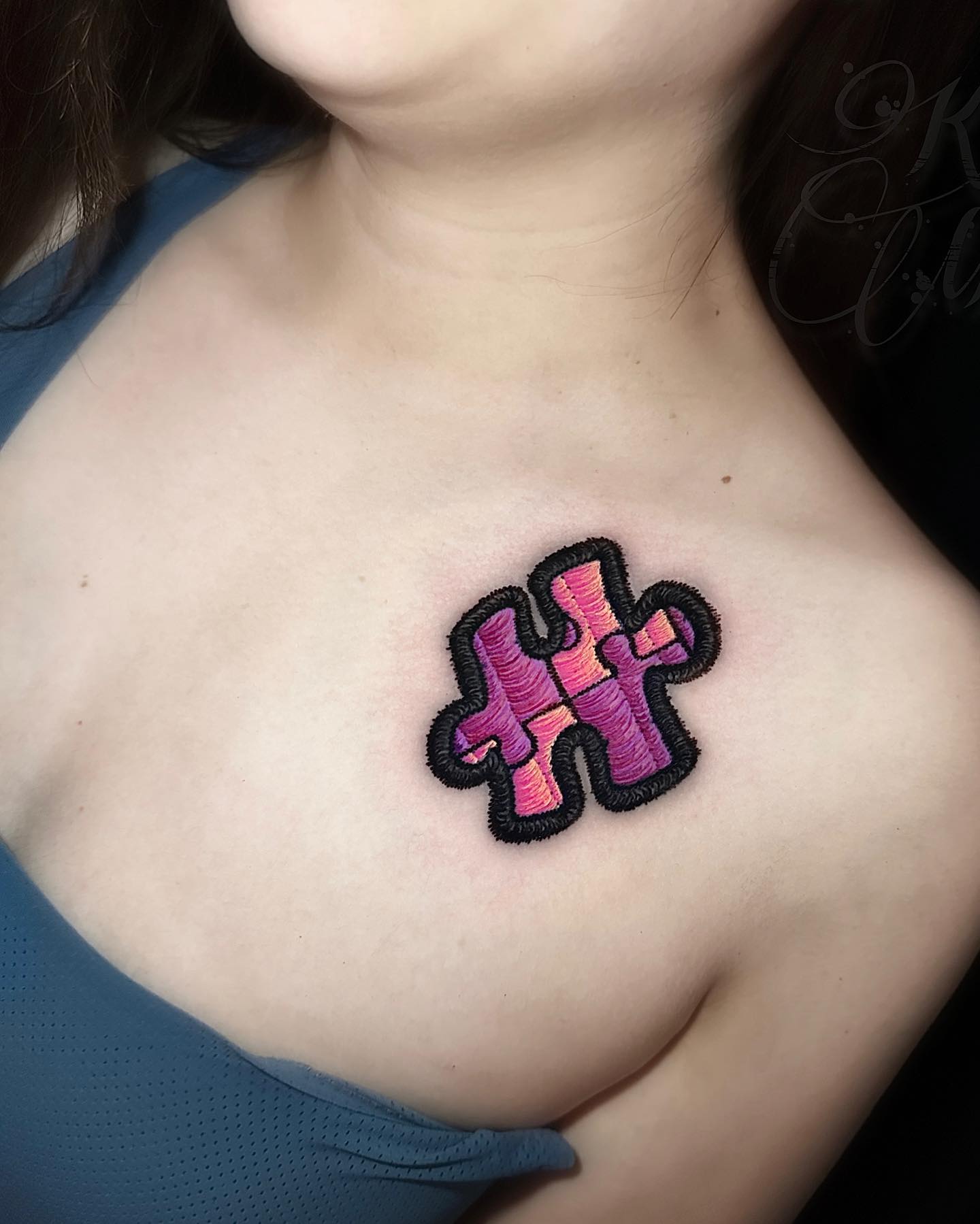 Puzzle patch tattoo 