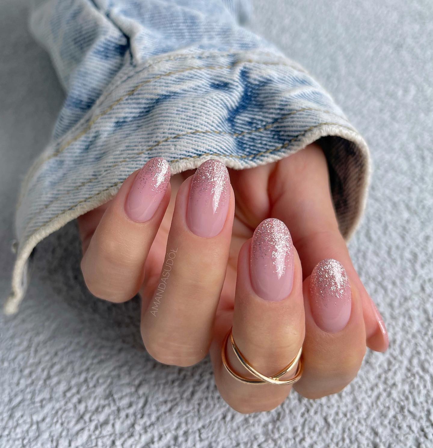 French Ombre Nails With Glitter - 37 Manicure Ideas Not Just For Christmas