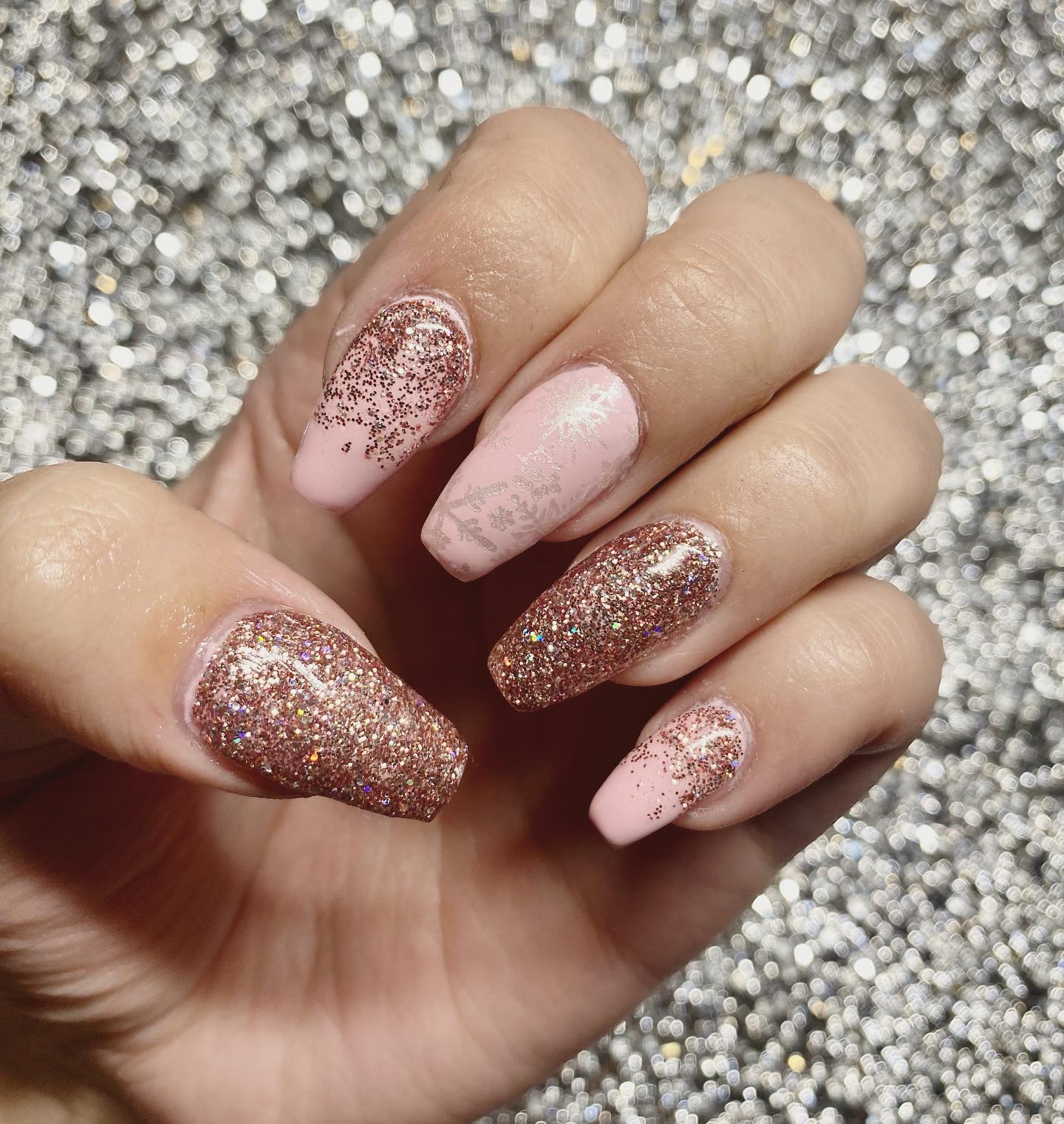 French ombre nails with glitter - 37 manicure ideas not just for Christmas
