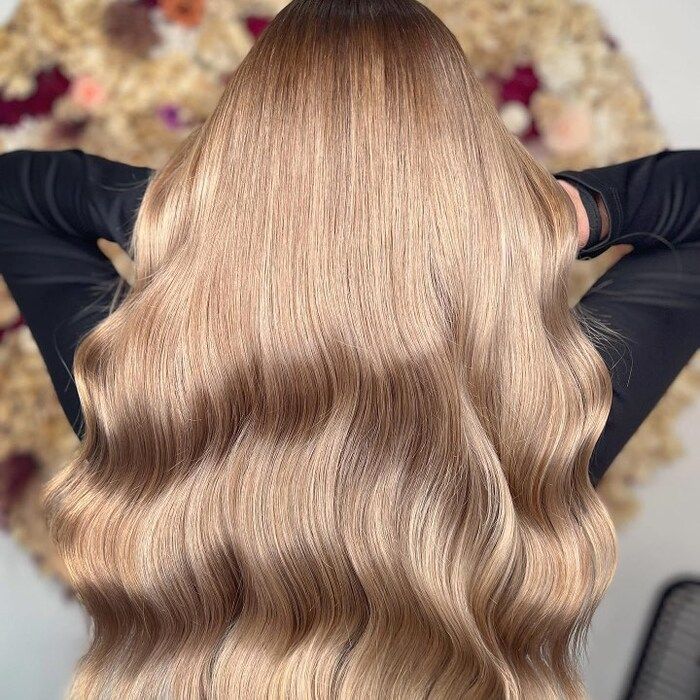 Back view of light honey blonde hair