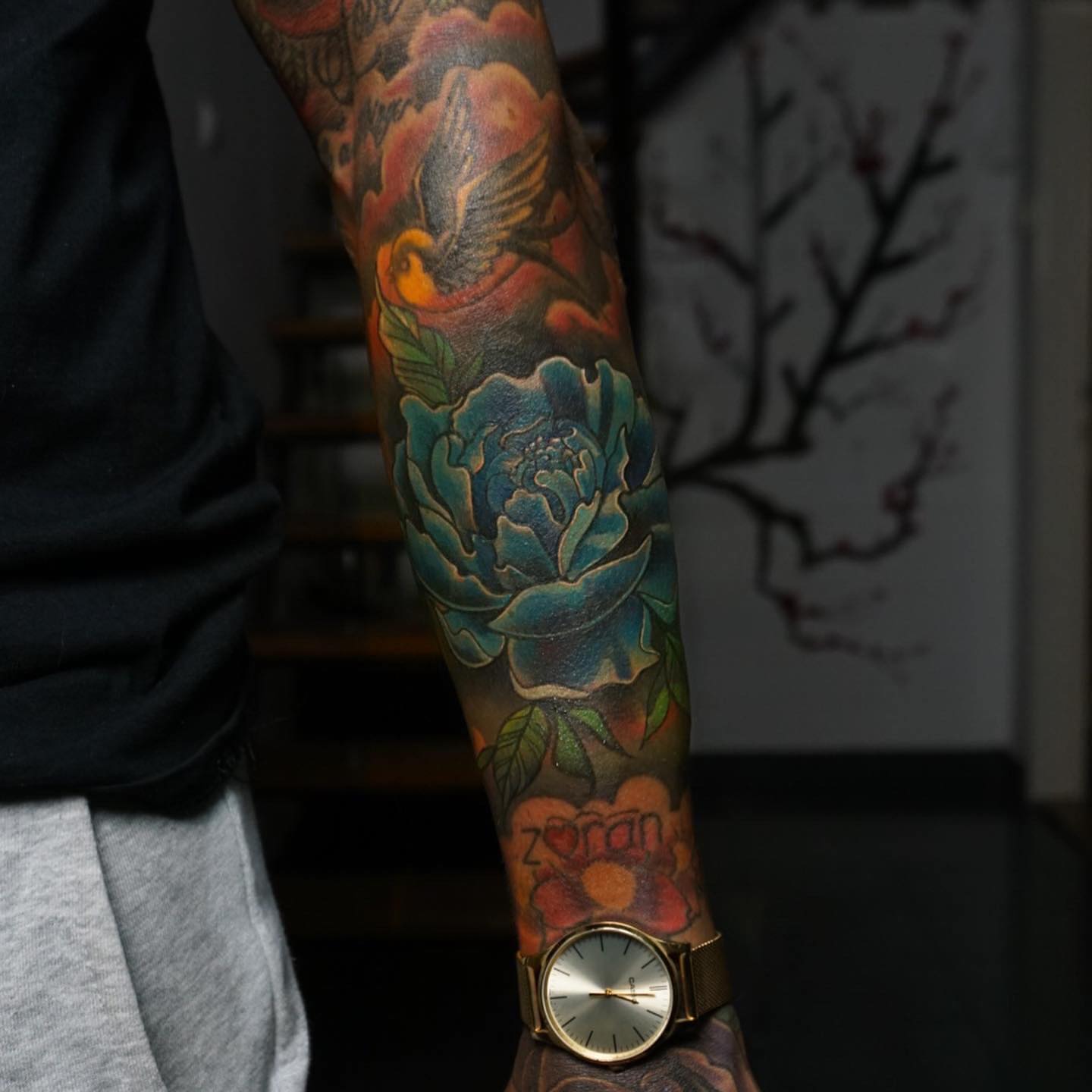 japanische Rose Tattoo-Ärmel