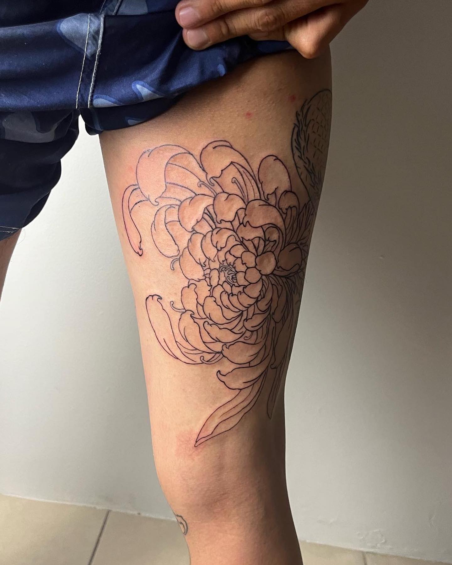 japanese flower tattoo leg sleeve 2