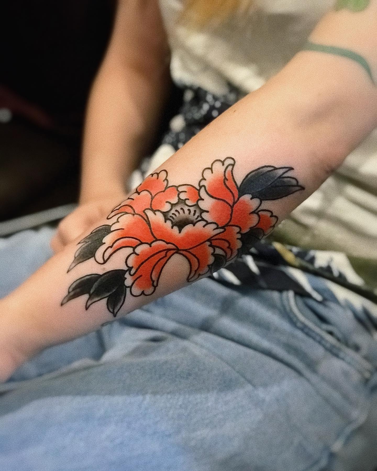 tatuaż japońskiej piwonii