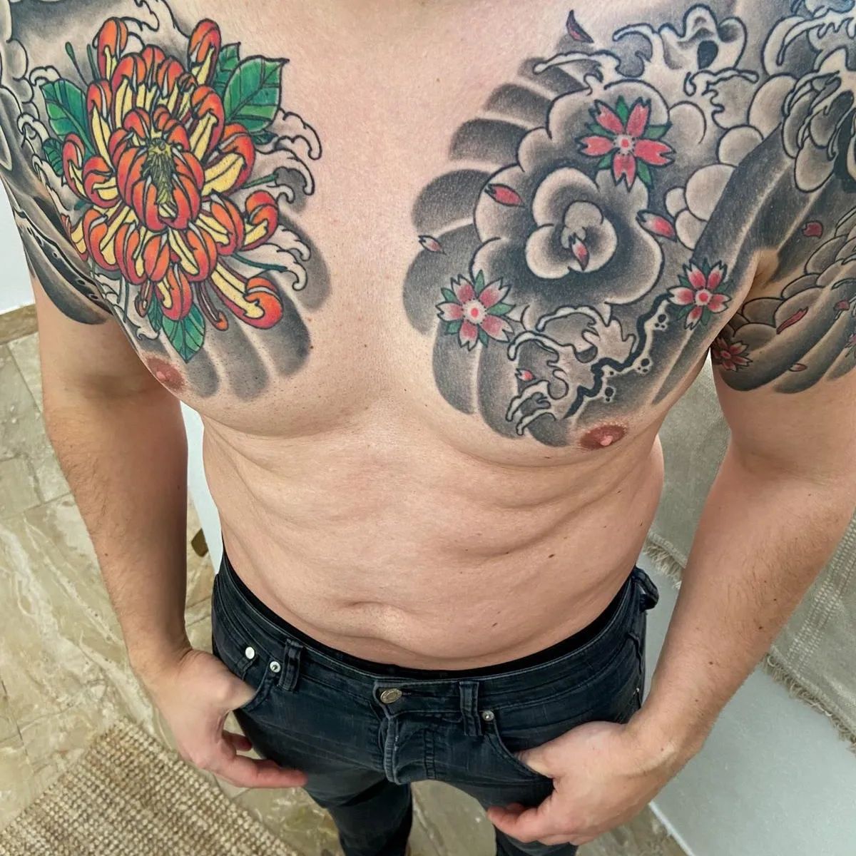 japanese chrysanthemum body tattoo